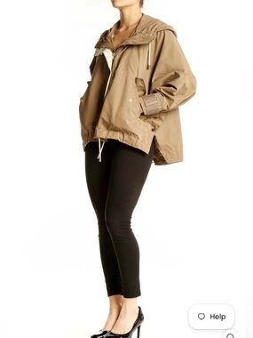 #929 Zara Tan hooded Utility Jacket Size Extra Small